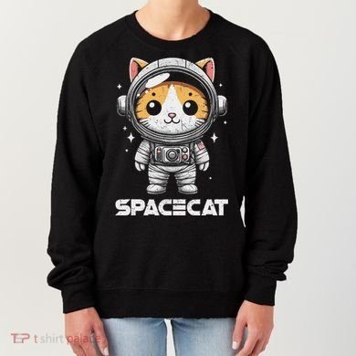 Spacecat Astronaut Cat Kitten Spaceman Cosmonaut Distressed Women's Sweatshirt