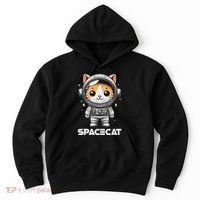 Spacecat Astronaut Cat Kitten Spaceman Cosmonaut Distressed Hoodie thumb 0