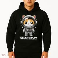 Spacecat Astronaut Cat Kitten Spaceman Cosmonaut Distressed Hoodie thumb 2