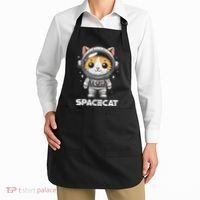 Spacecat Astronaut Cat Kitten Spaceman Cosmonaut Distressed Apron thumb 2