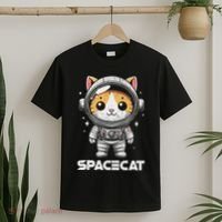 Spacecat Astronaut Cat Kitten Spaceman Cosmonaut Distressed T-Shirt thumb 2