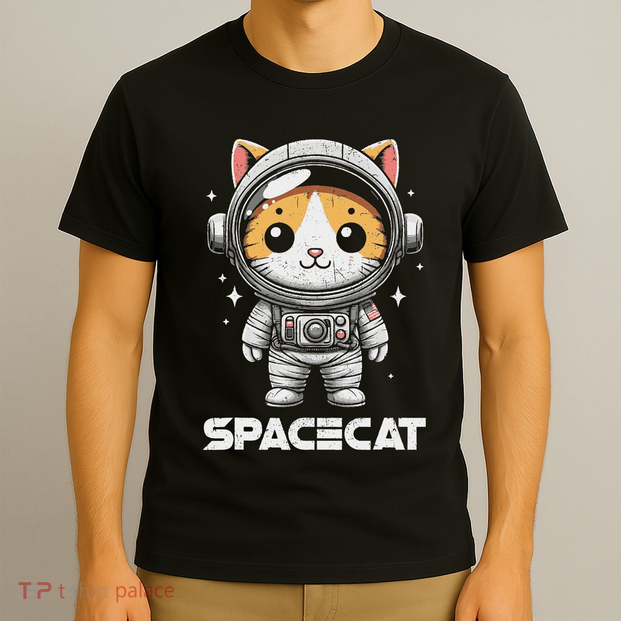 Spacecat Astronaut Cat Kitten Spaceman Cosmonaut Distressed T-Shirt