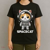 Spacecat Astronaut Cat Kitten Spaceman Cosmonaut Distressed T-Shirt thumb 4