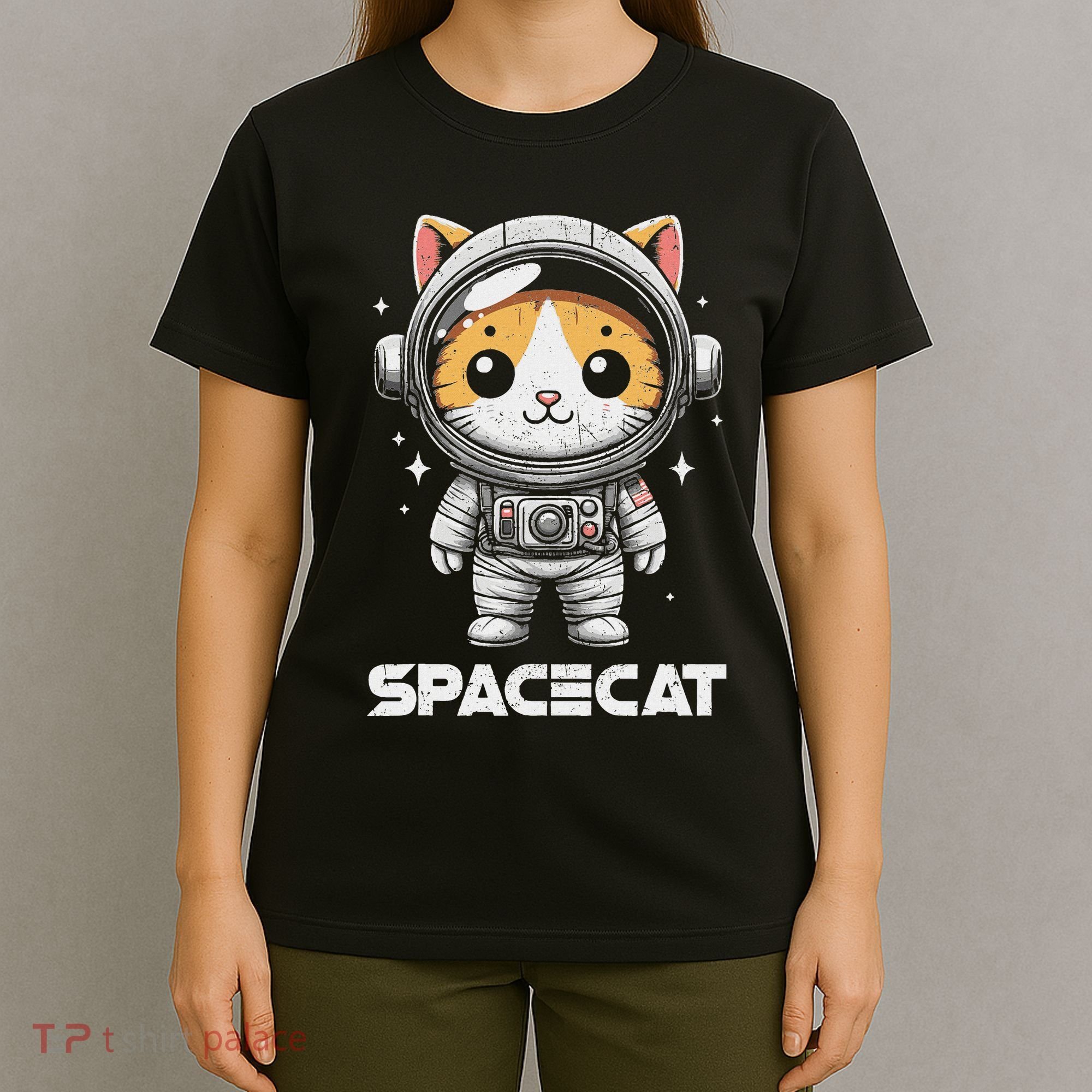 Spacecat Astronaut Cat Kitten Spaceman Cosmonaut Distressed T-Shirt