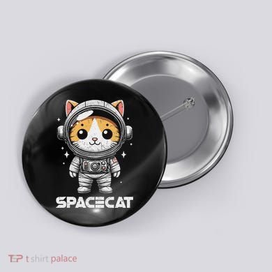 Spacecat Astronaut Cat Kitten Spaceman Cosmonaut Distressed Button