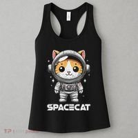 Spacecat Astronaut Cat Kitten Spaceman Cosmonaut Distressed Women's Tank Top thumb 3