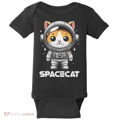 Spacecat Astronaut Cat Kitten Spaceman Cosmonaut Distressed Baby Bodysuit