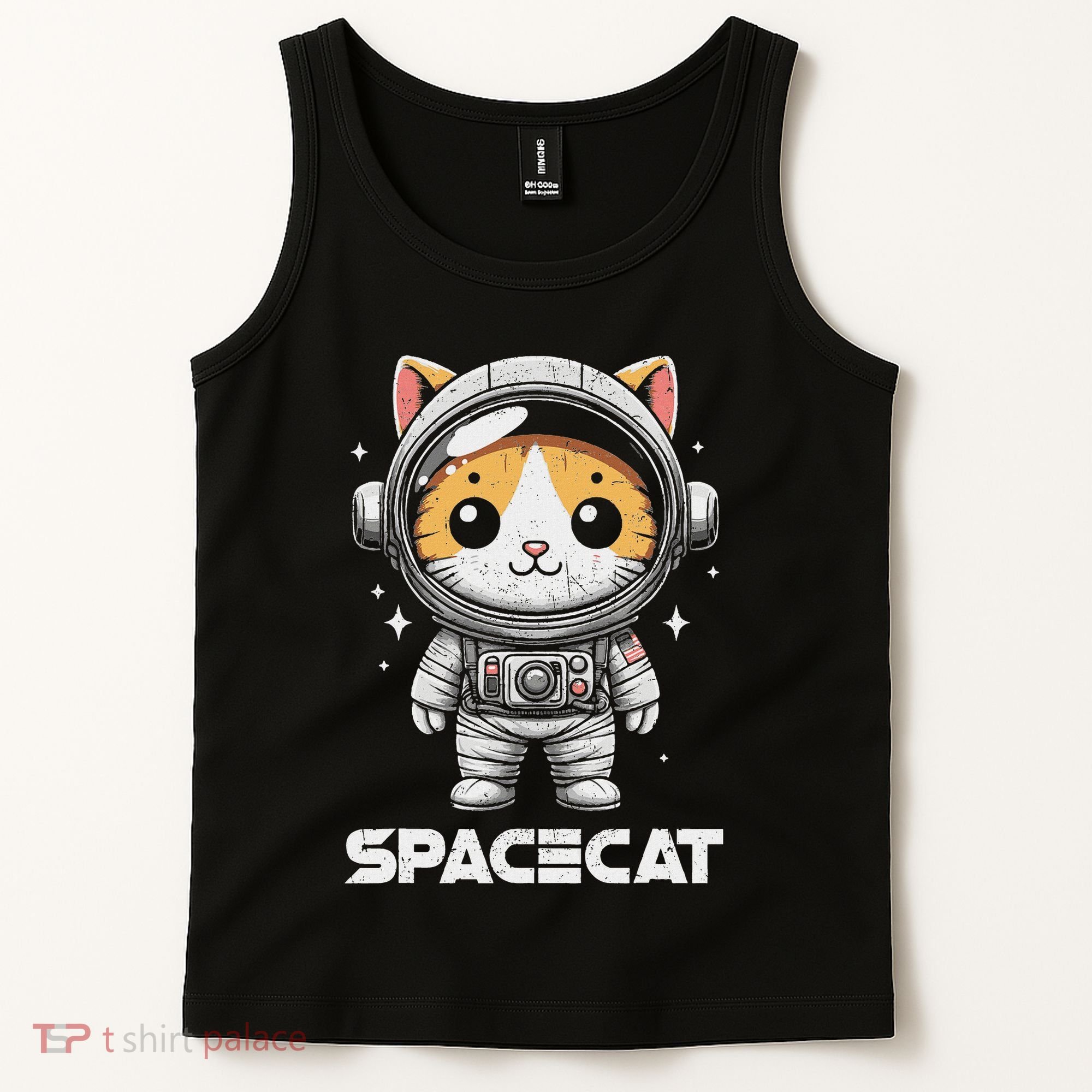Spacecat Astronaut Cat Kitten Spaceman Cosmonaut Distressed Tank Top