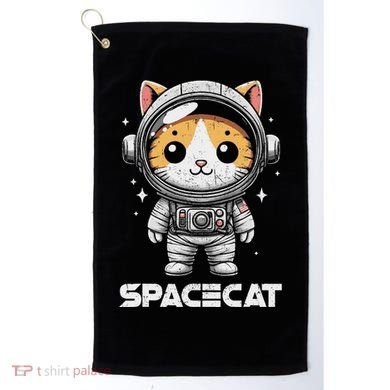 Spacecat Astronaut Cat Kitten Spaceman Cosmonaut Distressed Golf Towel