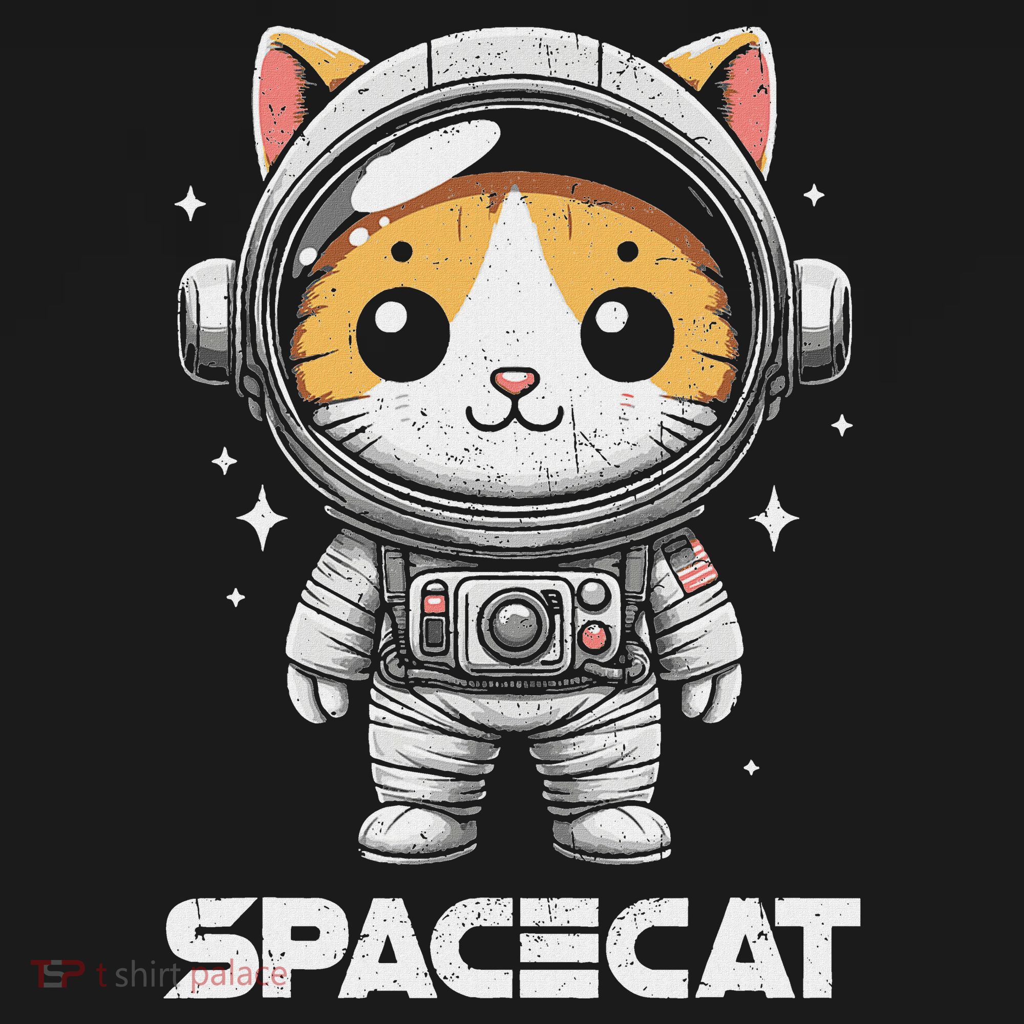 Spacecat Astronaut Cat Kitten Spaceman Cosmonaut Distressed Toddler T-Shirt