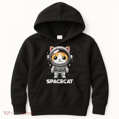 Spacecat Astronaut Cat Kitten Spaceman Cosmonaut Distressed Kids Hoodie