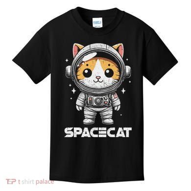 Spacecat Astronaut Cat Kitten Spaceman Cosmonaut Distressed Kids T-Shirt