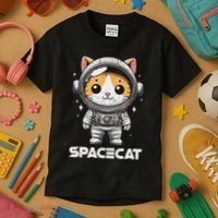 Spacecat Astronaut Cat Kitten Spaceman Cosmonaut Distressed Kids T-Shirt thumb 3