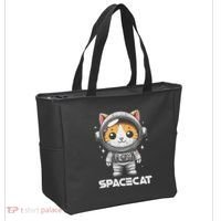 Spacecat Astronaut Cat Kitten Spaceman Cosmonaut Distressed Tote Bag thumb 2