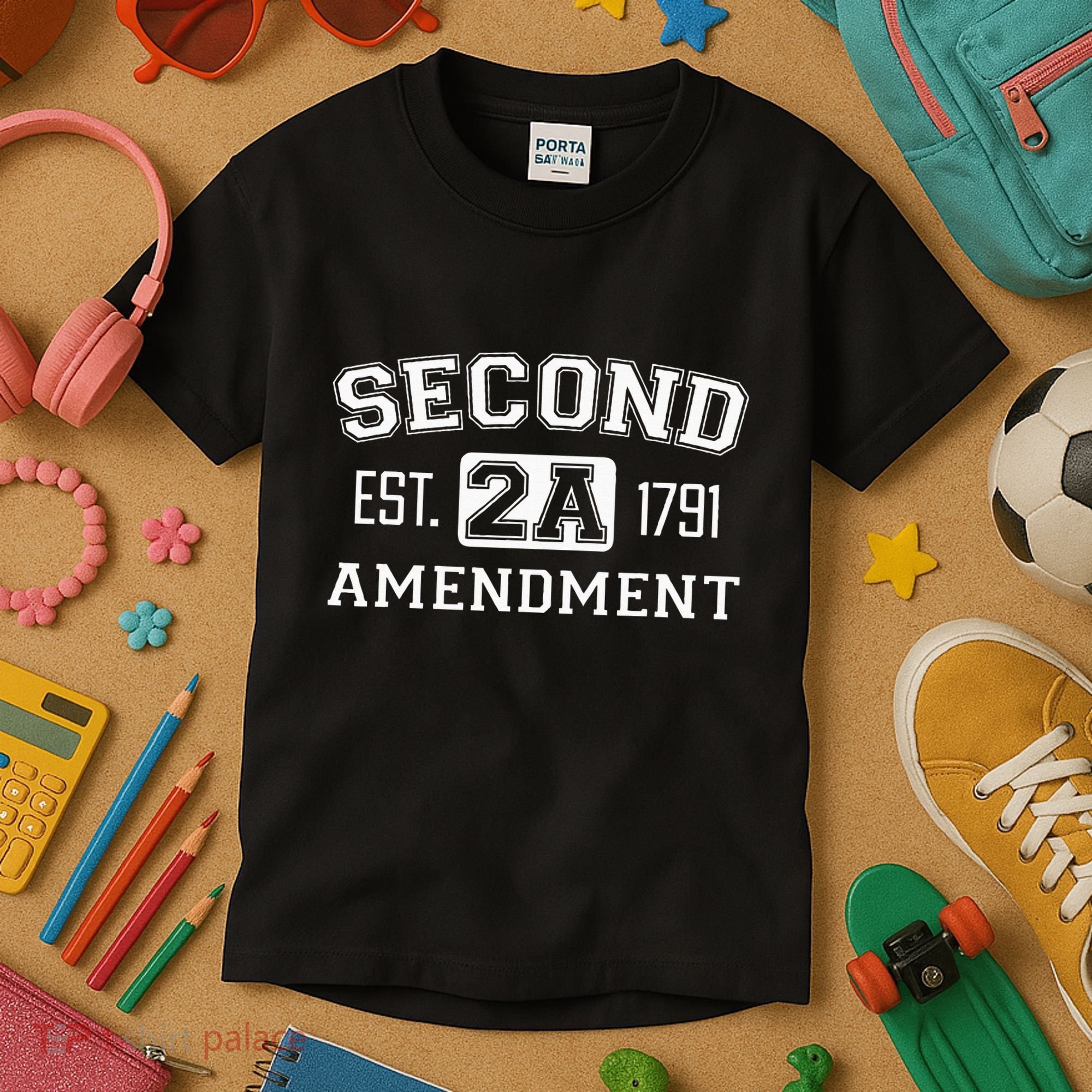 Second Amendment College University Style Kids T-Shirt