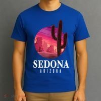 Sedona Arizona Cactus Sunset Desert Sedona Az Travels T-Shirt thumb 3
