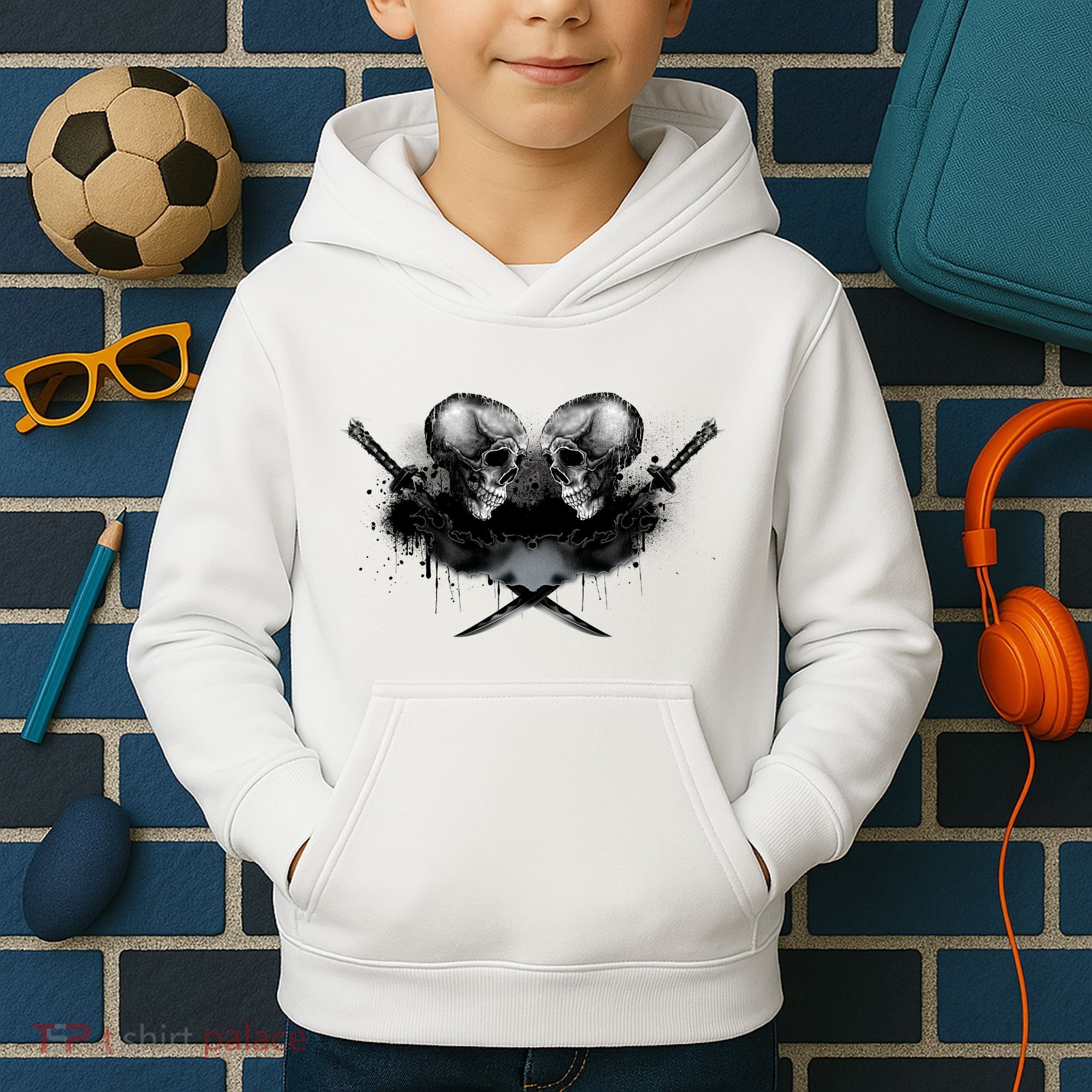 Skill And Cross Swords Kids Hoodie