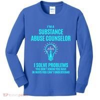 Substance Abuse Counselor I Solve Problems Gift Kids Long Sleeve Shirt thumb 0