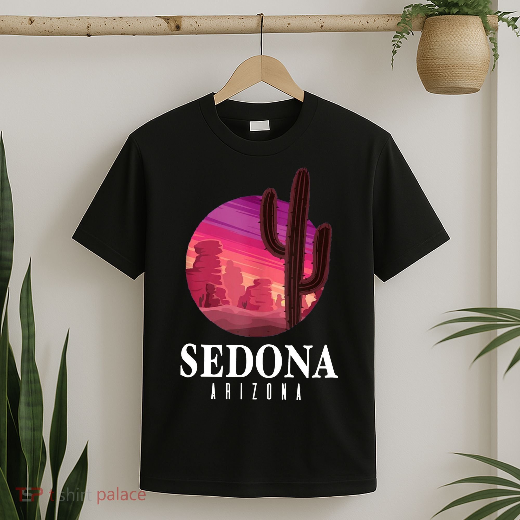 Sedona Arizona Cactus Sunset Desert Sedona Az Travels T-Shirt