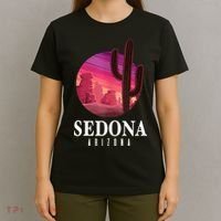 Sedona Arizona Cactus Sunset Desert Sedona Az Travels T-Shirt thumb 4