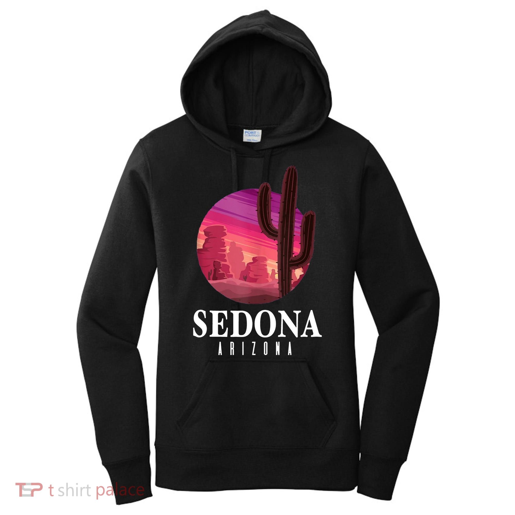 Sedona Arizona Cactus Sunset Desert Sedona Az Travels Women's Hoodie