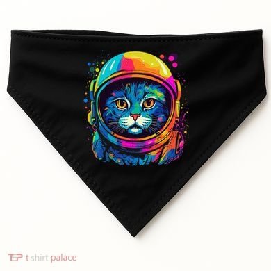 Space Astronaut Cat Gifts Space Cat USA-Made Doggie Bandana