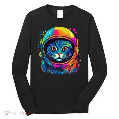 Space Astronaut Cat Gifts Space Cat Long Sleeve Shirt