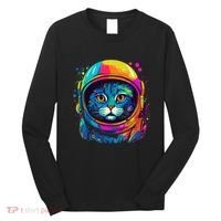 Space Astronaut Cat Gifts Space Cat Long Sleeve Shirt thumb 0