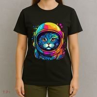 Space Astronaut Cat Gifts Space Cat T-Shirt thumb 4