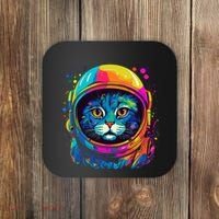 Space Astronaut Cat Gifts Space Cat Coaster thumb 0