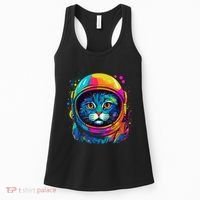 Space Astronaut Cat Gifts Space Cat Women's Tank Top thumb 0