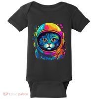 Space Astronaut Cat Gifts Space Cat Baby Bodysuit thumb 0