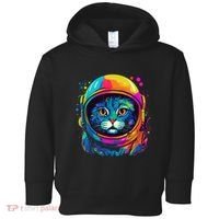 Space Astronaut Cat Gifts Space Cat Toddler Hoodie thumb 0