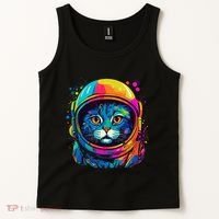 Space Astronaut Cat Gifts Space Cat Tank Top thumb 2