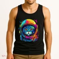Space Astronaut Cat Gifts Space Cat Tank Top thumb 3