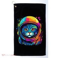 Space Astronaut Cat Gifts Space Cat Golf Towel thumb 0