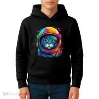Space Astronaut Cat Gifts Space Cat Kids Hoodie thumb 4