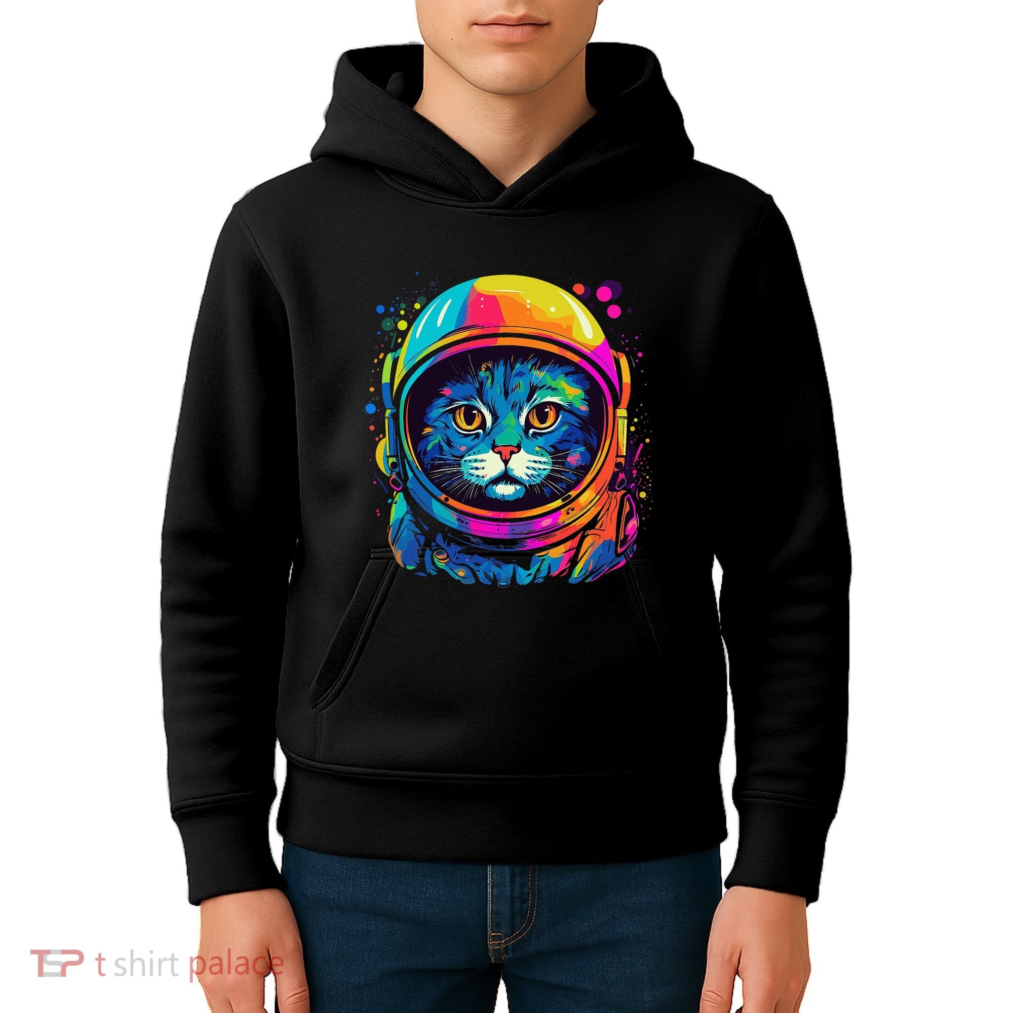 Space Astronaut Cat Gifts Space Cat Kids Hoodie