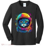 Space Astronaut Cat Gifts Space Cat Kids Long Sleeve Shirt thumb 0