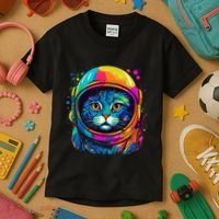 Space Astronaut Cat Gifts Space Cat Kids T-Shirt thumb 3