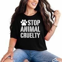 Stop Animal Cruelty Awareness Paw Print Comfort Colors T-Shirt thumb 0