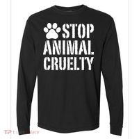 Stop Animal Cruelty Awareness Paw Print Comfort Colors Heavyweight Long Sleeve T-Shirt thumb 0