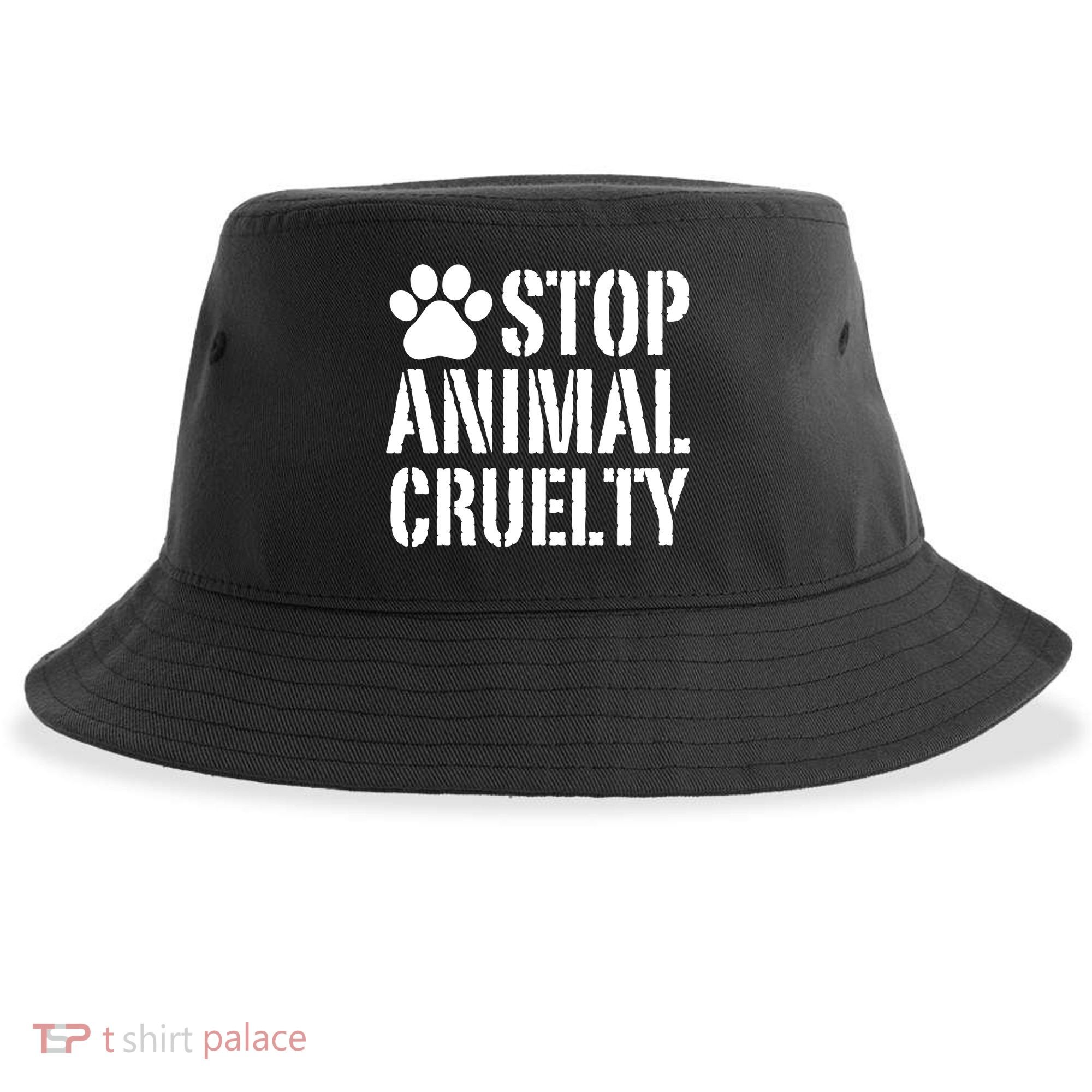 Stop Animal Cruelty Awareness Paw Print Sustainable Bucket Hat