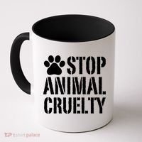 Stop Animal Cruelty Awareness Paw Print Coffee Mug thumb 0