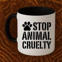 Stop Animal Cruelty Awareness Paw Print Coffee Mug thumb 2