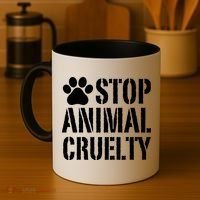 Stop Animal Cruelty Awareness Paw Print Coffee Mug thumb 4