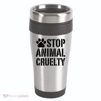 Stop Animal Cruelty Awareness Paw Print 16oz Travel Tumbler thumb 0