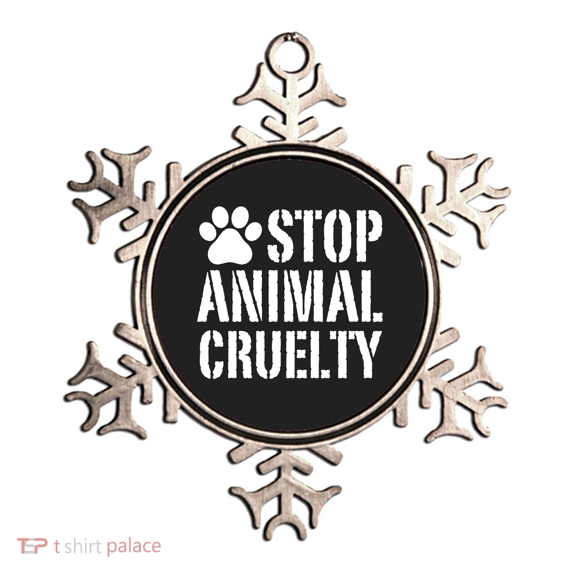 Stop Animal Cruelty Awareness Paw Print Ornament