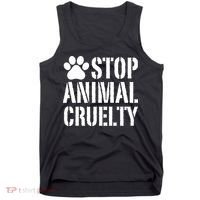 Stop Animal Cruelty Awareness Paw Print Tank Top thumb 0