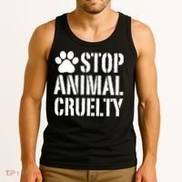Stop Animal Cruelty Awareness Paw Print Tank Top thumb 3